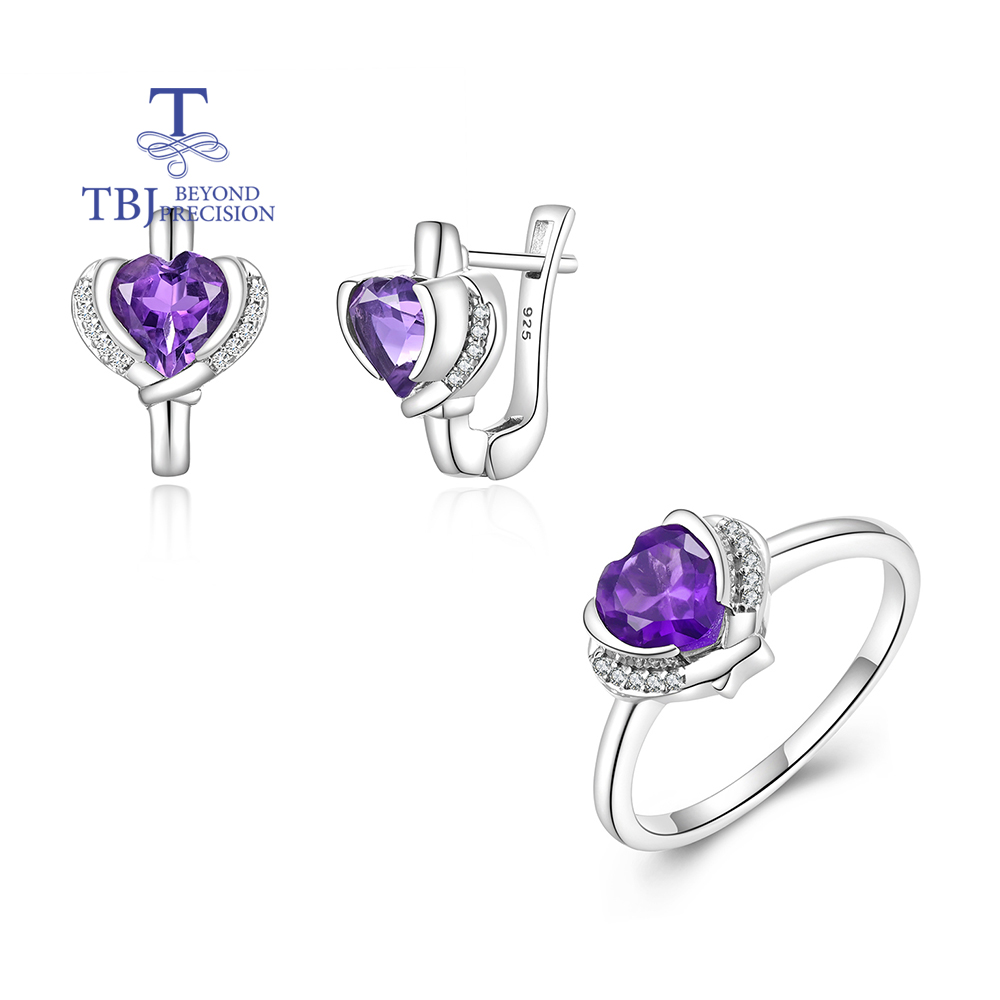 Birthstone Ring Set - Trendy Designer Silver Ring & Earrings