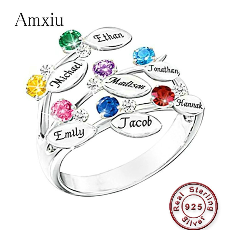 Birthstone Ring Set - Amxiu Custom 100% 925 Sterling Silver