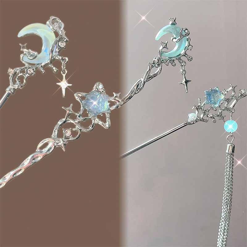 Shop Jewelry & Watches Near Me - Moonstone Star Moon Hair Stick Metal
