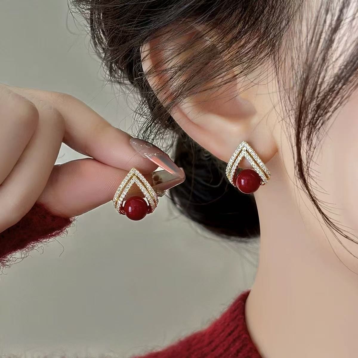 925 Silver Needle Korean Fashi - Pearl Stud Earrings 评论和价格