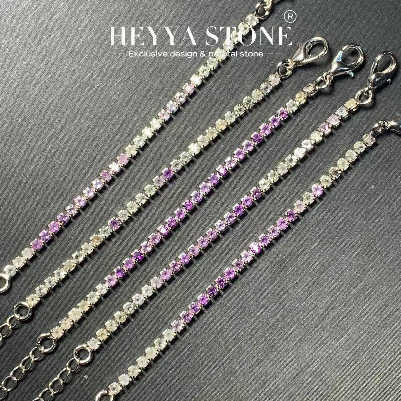 HEYYA STONE Natural Amethyst C - Gemstone Bracelet Healing 评论和价格