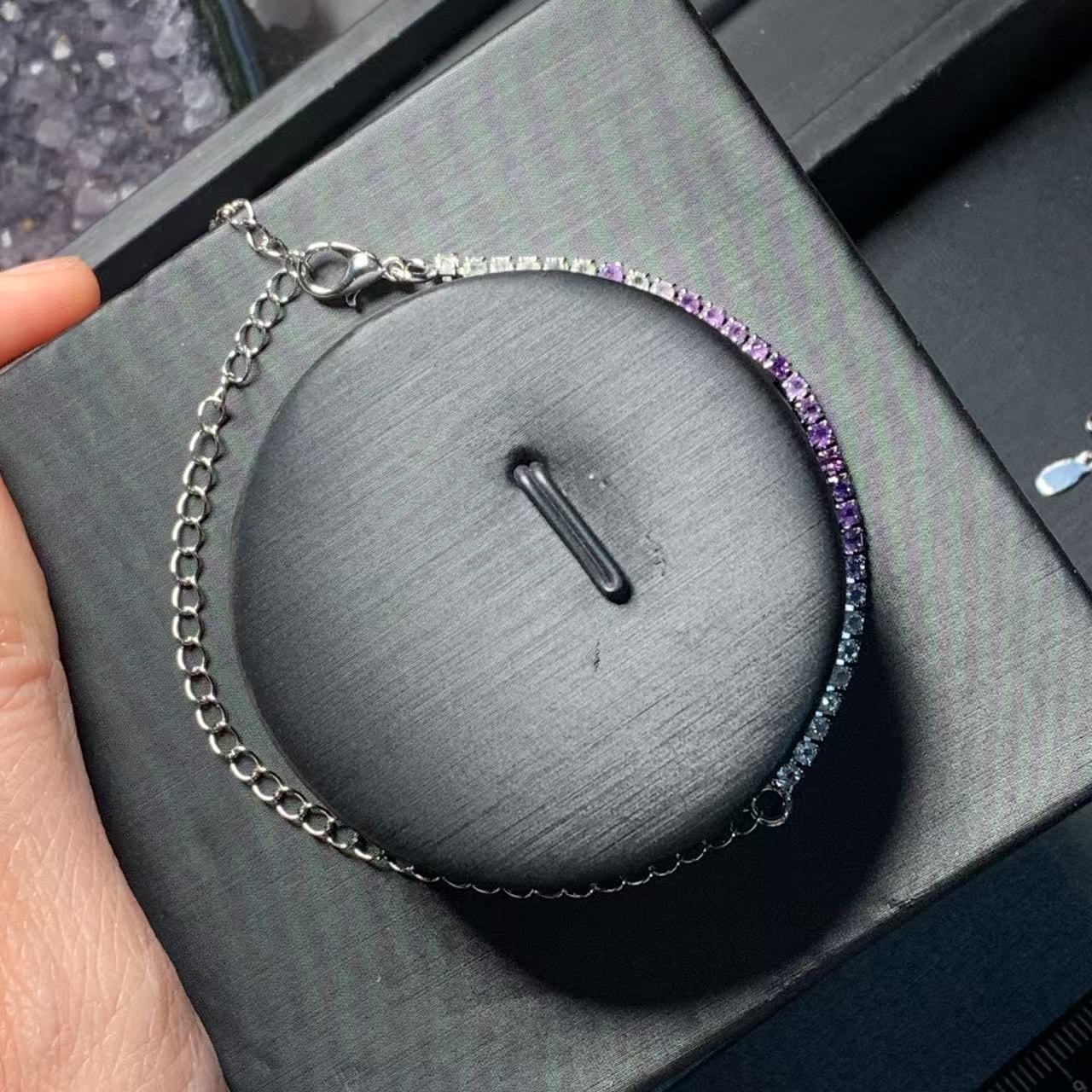 HEYYA STONE Natural Amethyst C - Gemstone Bracelet Healing 评论和价格