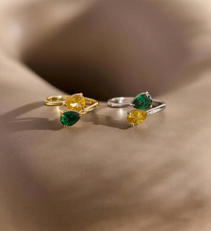 Lateefah customized staggered  - Birthstone Ring Set 评论和价格