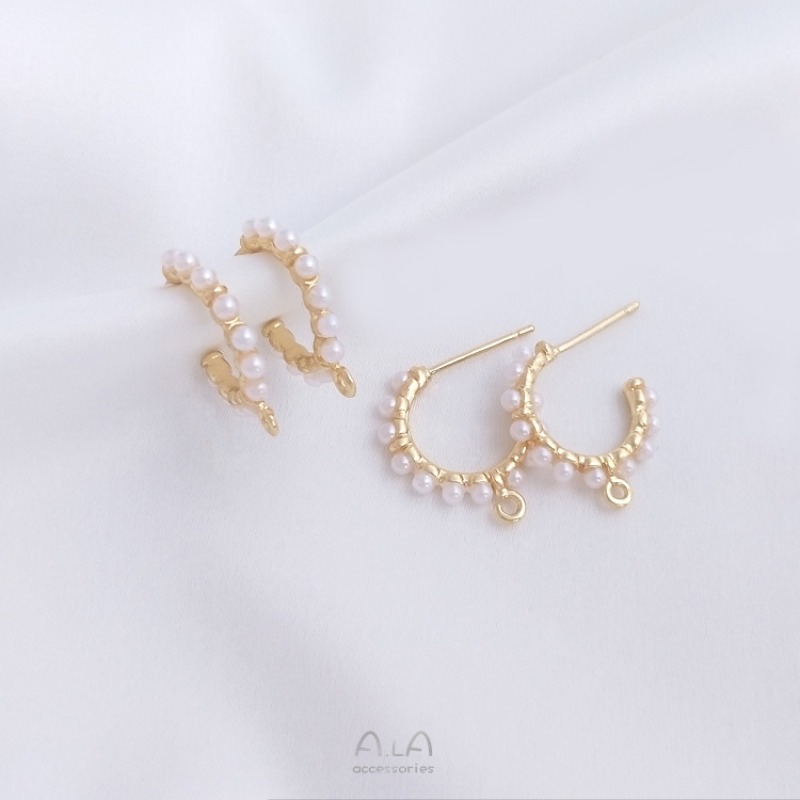 14K Gold Sticky Imitation Pear - Pearl Stud Earrings 评论和价格
