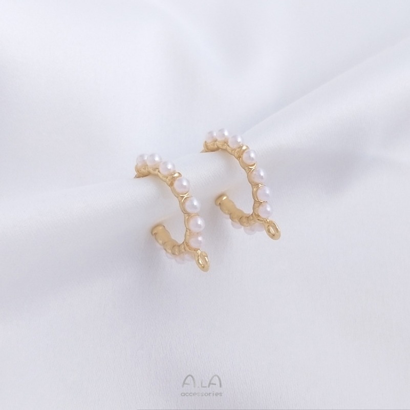 14K Gold Sticky Imitation Pear - Pearl Stud Earrings 评论和价格