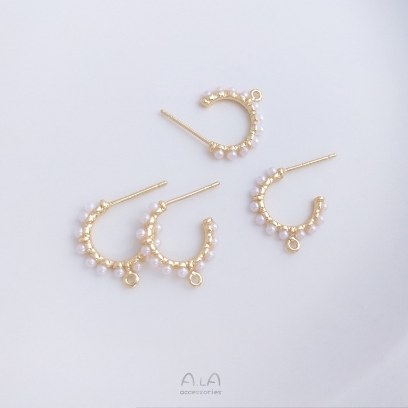 14K Gold Sticky Imitation Pear - Pearl Stud Earrings 评论和价格