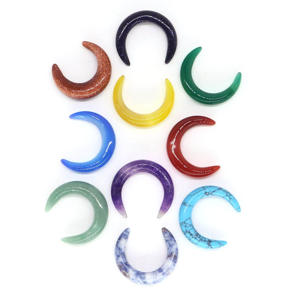 30mm Crescent Moon Shape Natur - Gemstone Bracelet Healing 评论和价格