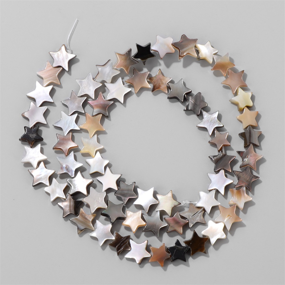 8/10/12mm Star Shape Black Gra - Pearl Stud Earrings 评论和价格