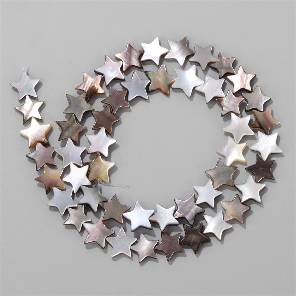 8/10/12mm Star Shape Black Gra - Pearl Stud Earrings 评论和价格