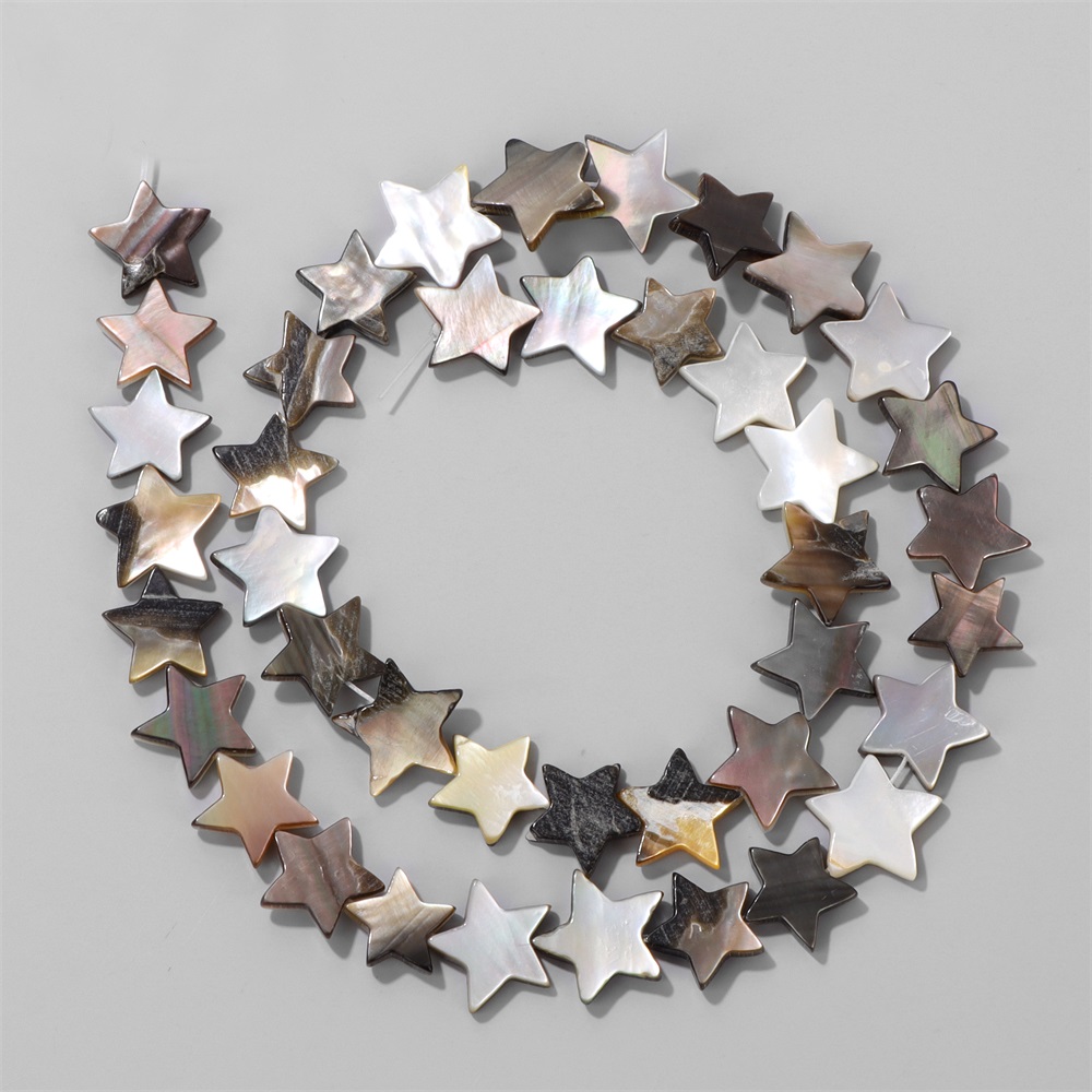 8/10/12mm Star Shape Black Gra - Pearl Stud Earrings 评论和价格