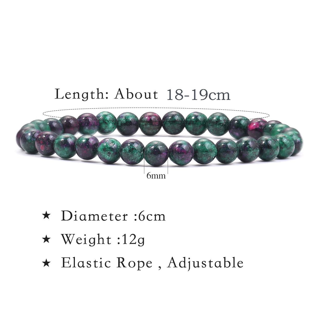 6mm Natural Gemstone Bracelet  - Gemstone Bracelet Healing 评论和价格