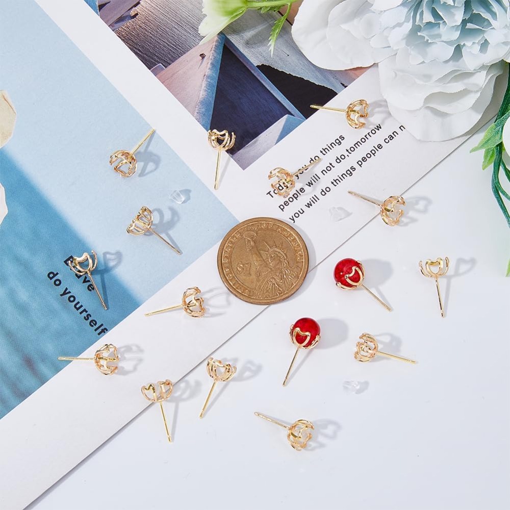 30Pcs Earring Mounting 4-Heart - Pearl Stud Earrings 评论和价格
