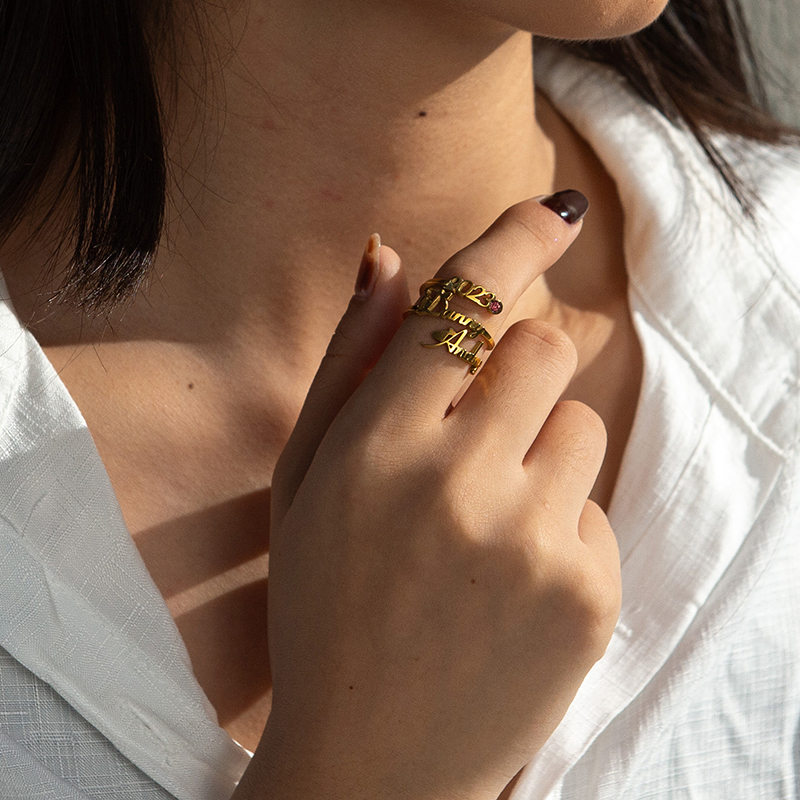 Letdiffery Custom Birthstone N - Birthstone Ring Set 评论和价格