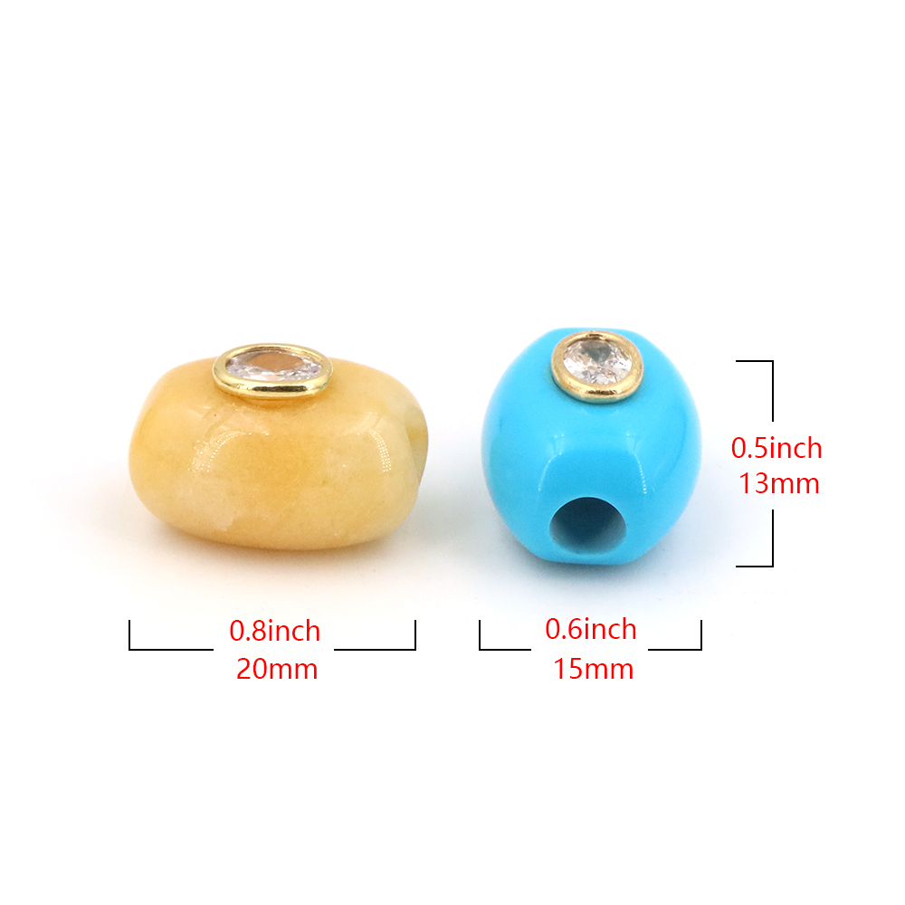 Natural Stone Big Hole Flat Bu - Gemstone Bracelet Healing 评论和价格