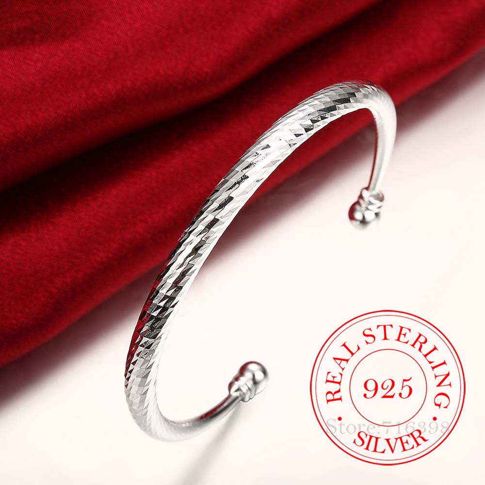 925 Silver Wedding Open Bracel - Nick'S Jewelry & Watches Reviews 评论和价格