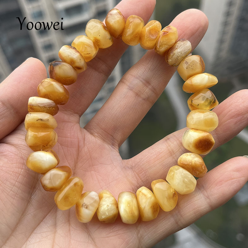 100% Real Yellow Amber Bracele - Gemstone Bracelet Healing 评论和价格