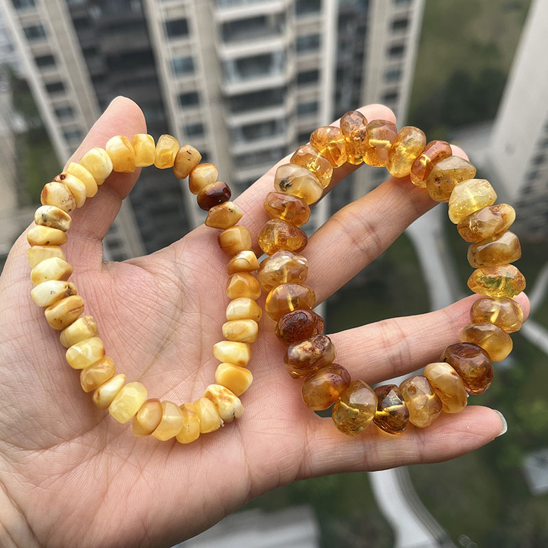 100% Real Yellow Amber Bracele - Gemstone Bracelet Healing 评论和价格