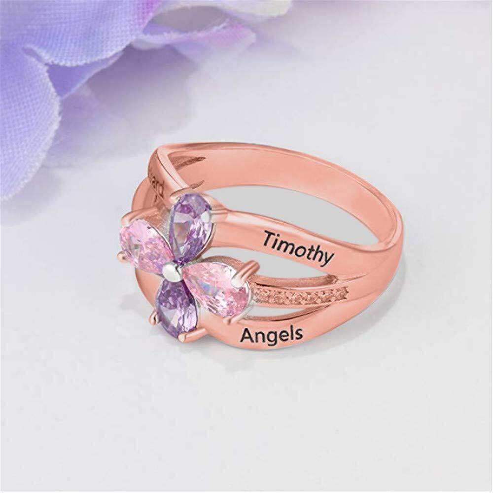 Amxiu Customize Large Wedding  - Birthstone Ring Set 评论和价格