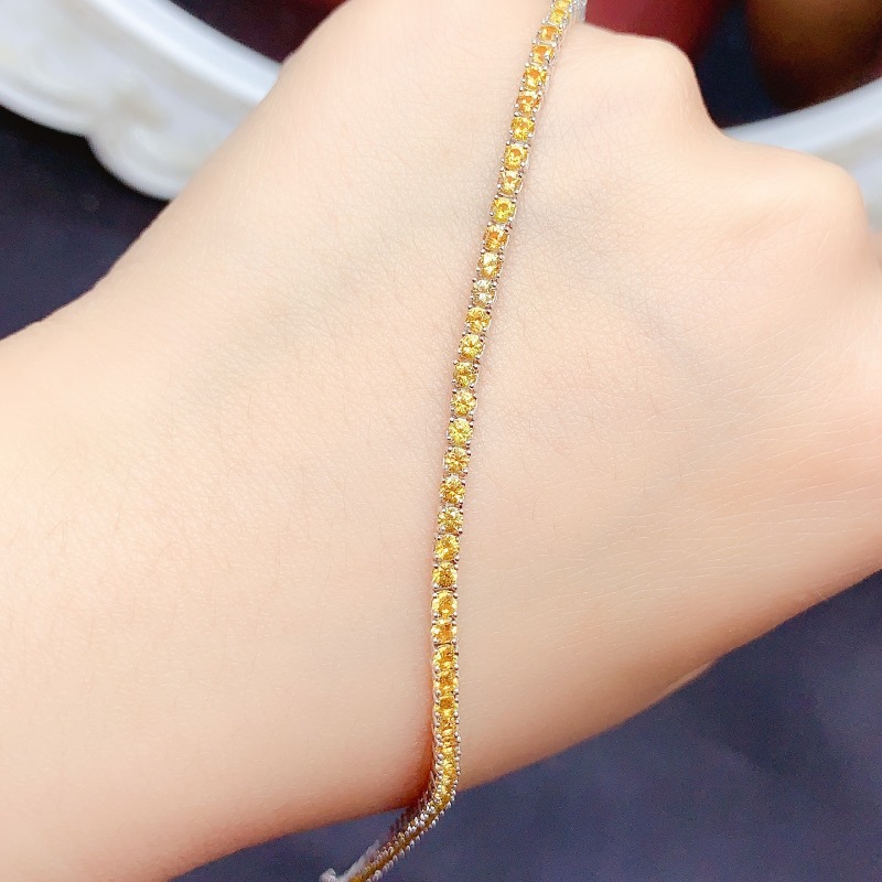 Natural  Citrine Tennis Bracel - Gemstone Bracelet Healing 评论和价格