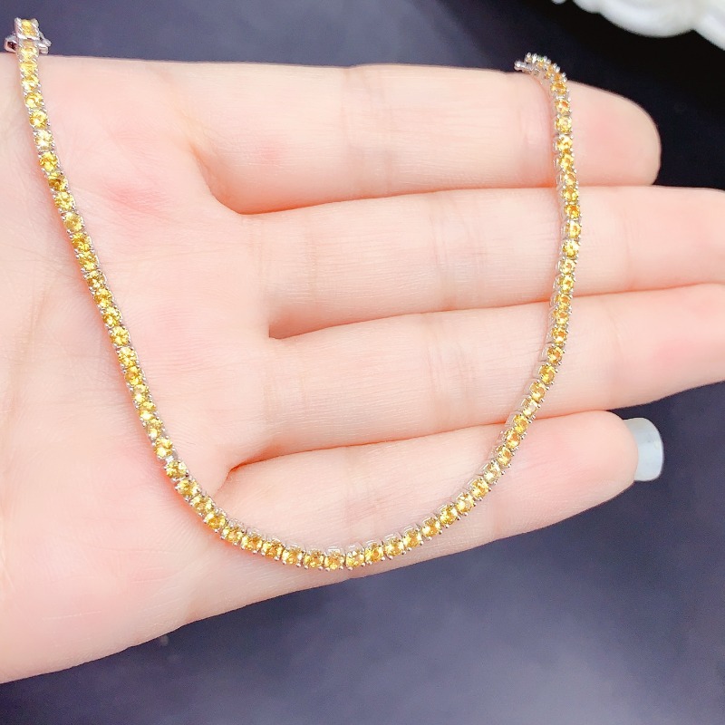 Natural  Citrine Tennis Bracel - Gemstone Bracelet Healing 评论和价格