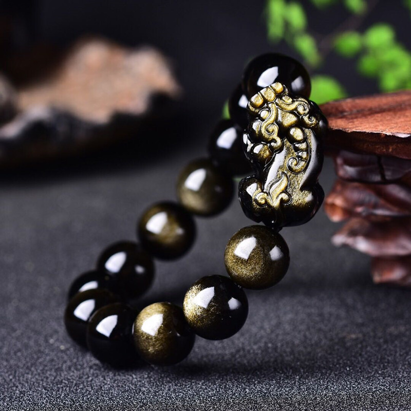 Natural Gold Obsidian Bracelet - Gemstone Bracelet Healing 评论和价格