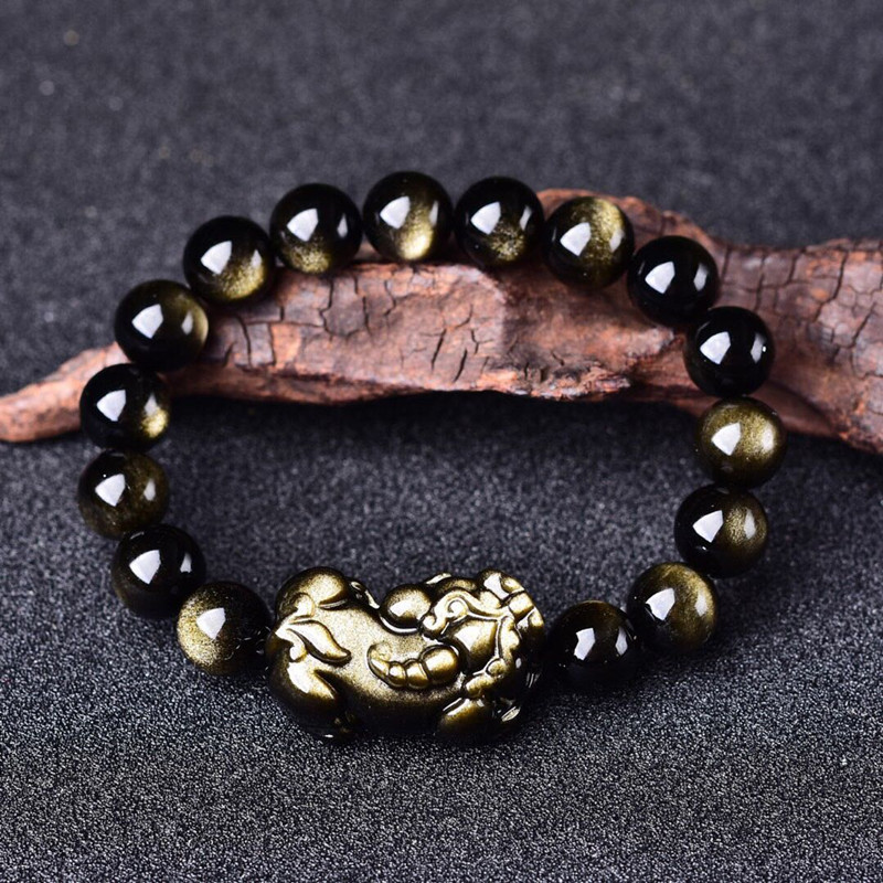 Natural Gold Obsidian Bracelet - Gemstone Bracelet Healing 评论和价格