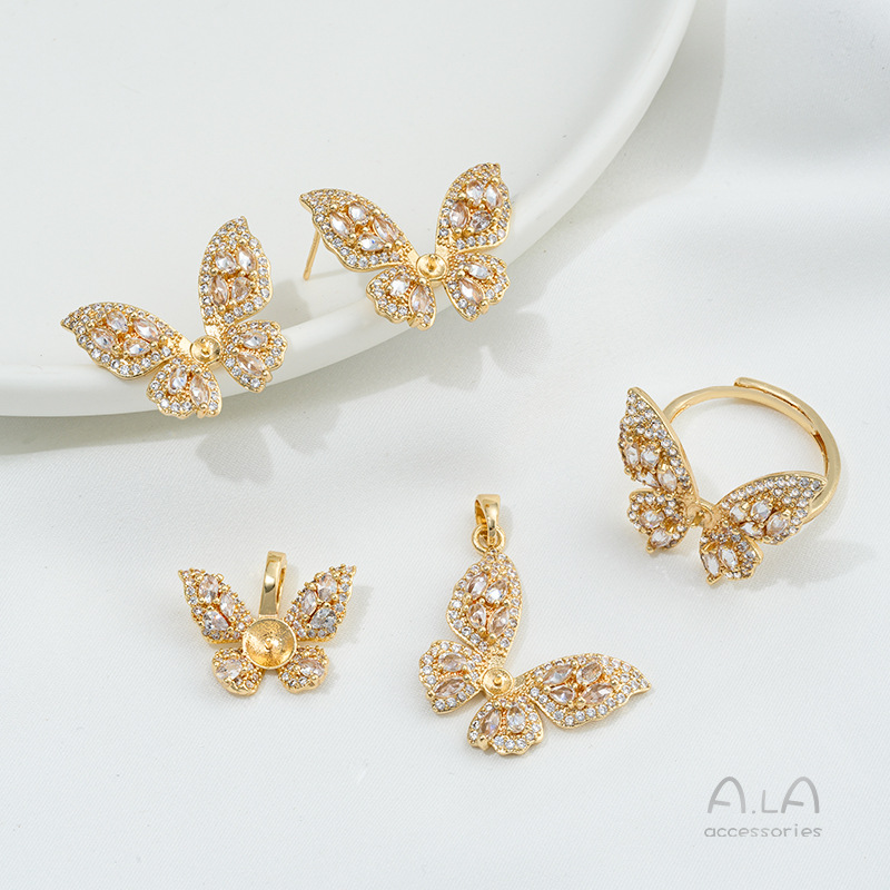 Color 14K Gold Micro-inlaid Zi - Pearl Stud Earrings 评论和价格