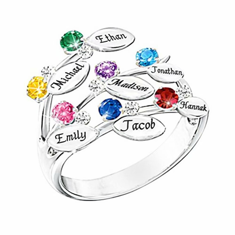 Amxiu Custom 100% 925 Sterling - Birthstone Ring Set 评论和价格