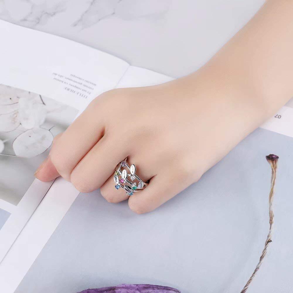 Amxiu Custom 100% 925 Sterling - Birthstone Ring Set 评论和价格