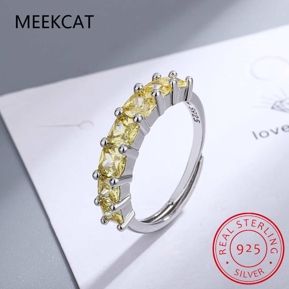 Princess Cut Natural Yellow Ci - Birthstone Ring Set 评论和价格
