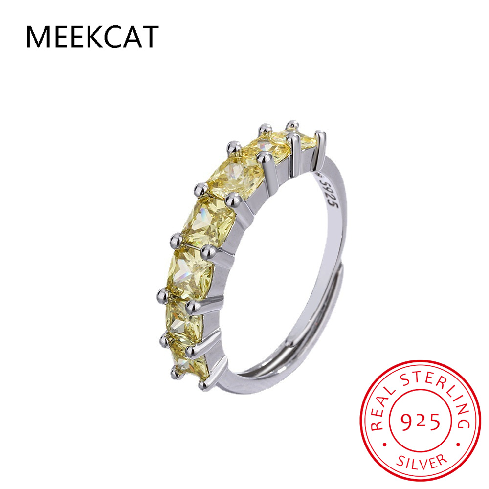 Princess Cut Natural Yellow Ci - Birthstone Ring Set 评论和价格