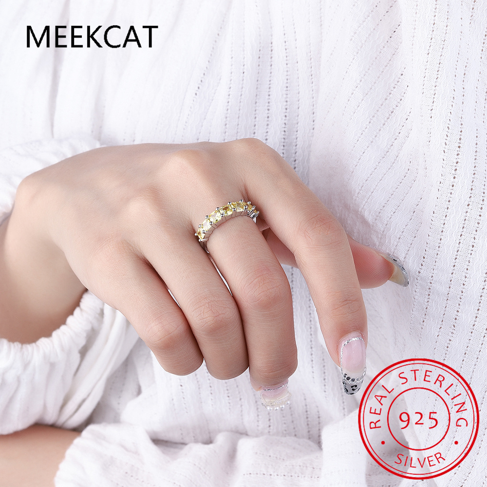 Princess Cut Natural Yellow Ci - Birthstone Ring Set 评论和价格