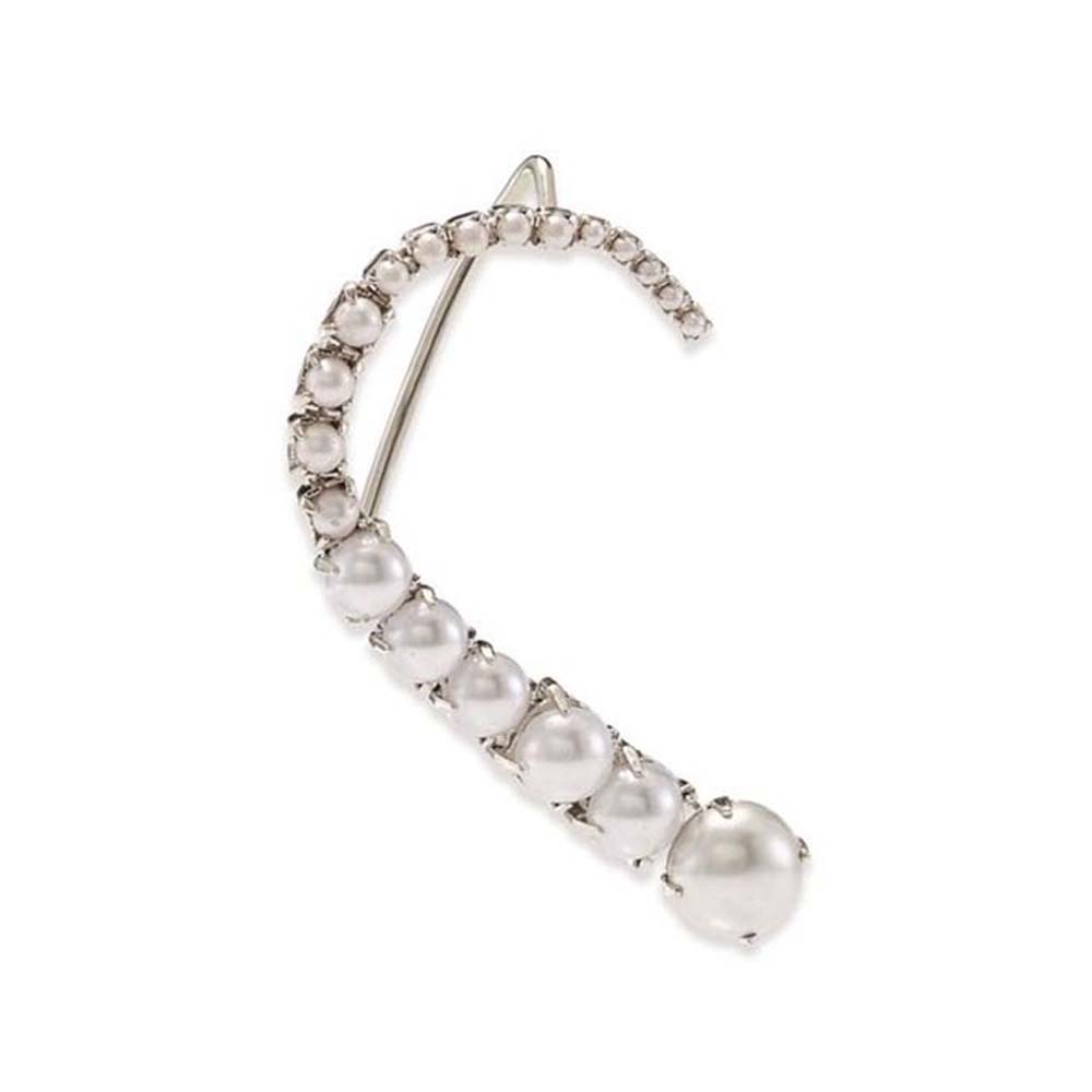 Stonefans Pearl Ear Clips With - Pearl Stud Earrings 评论和价格