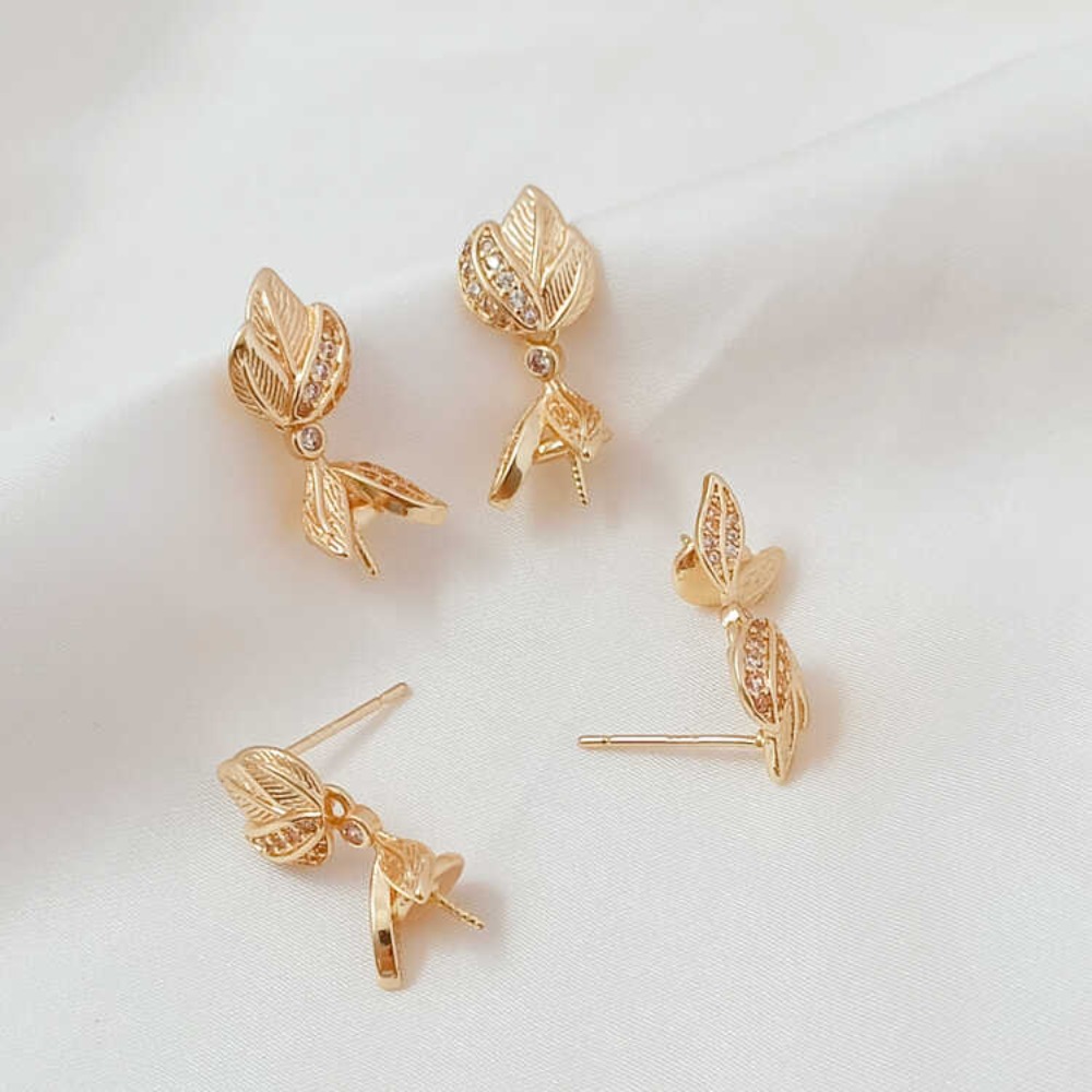 14K Micro-zirconium Baroque Br - Pearl Stud Earrings 评论和价格