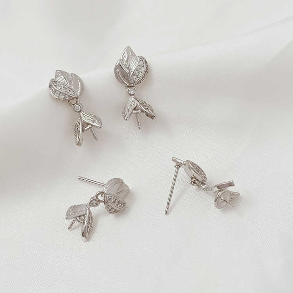 14K Micro-zirconium Baroque Br - Pearl Stud Earrings 评论和价格
