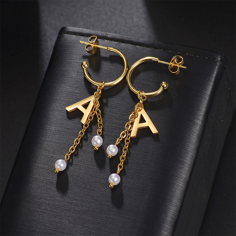 Auxauxme Custom Name Earrings  - Pearl Stud Earrings 评论和价格