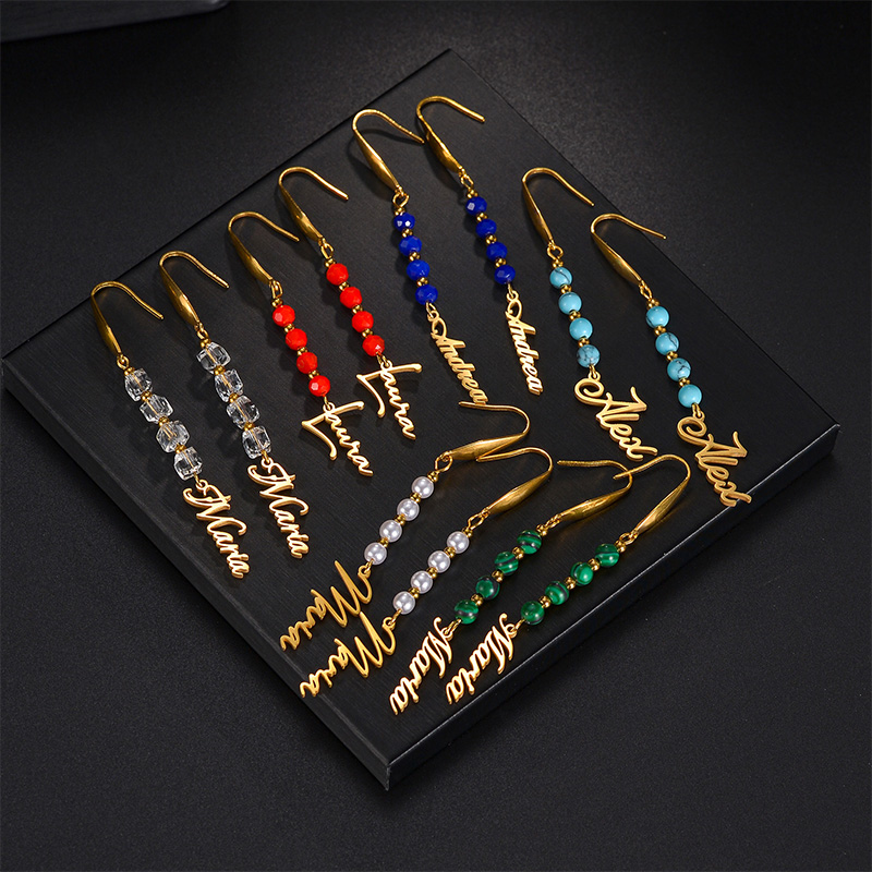 Auxauxme Custom Name Earrings  - Pearl Stud Earrings 评论和价格