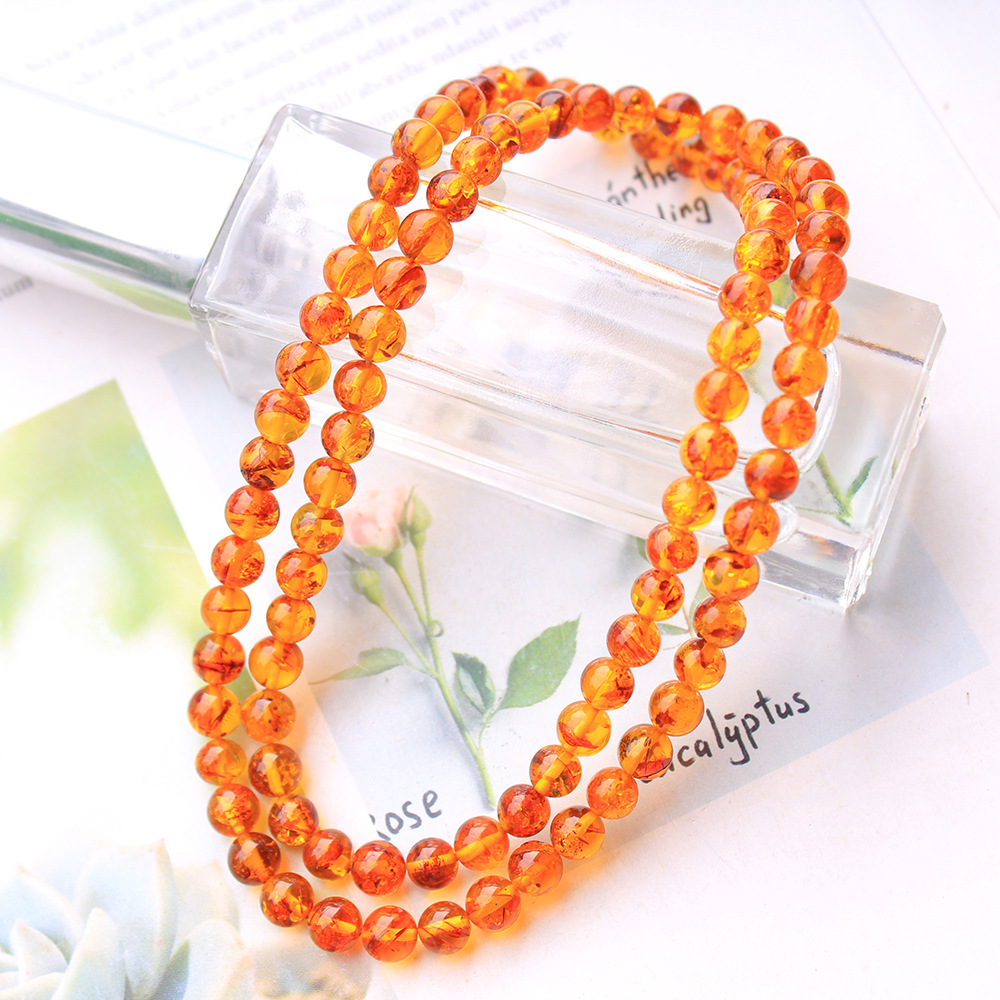 Natural Piebald Amber Orange 3 - Gemstone Bracelet Healing 评论和价格