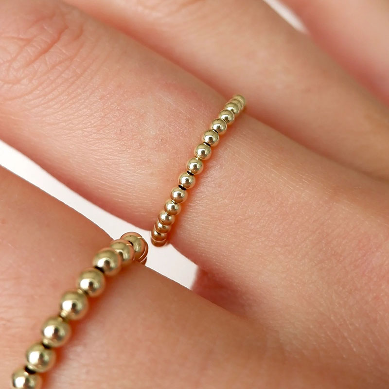 Crystal Ring Stackable  Bead   - Birthstone Ring Set 评论和价格