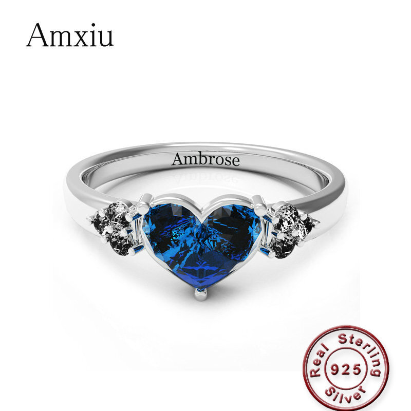Amxiu Custom 925 Sterling Silv - Birthstone Ring Set 评论和价格