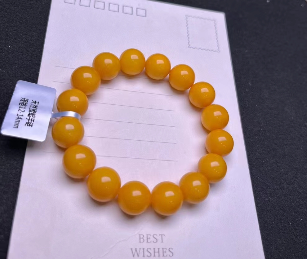 Natural Yellow Amber Gemstone  - Gemstone Bracelet Healing 评论和价格