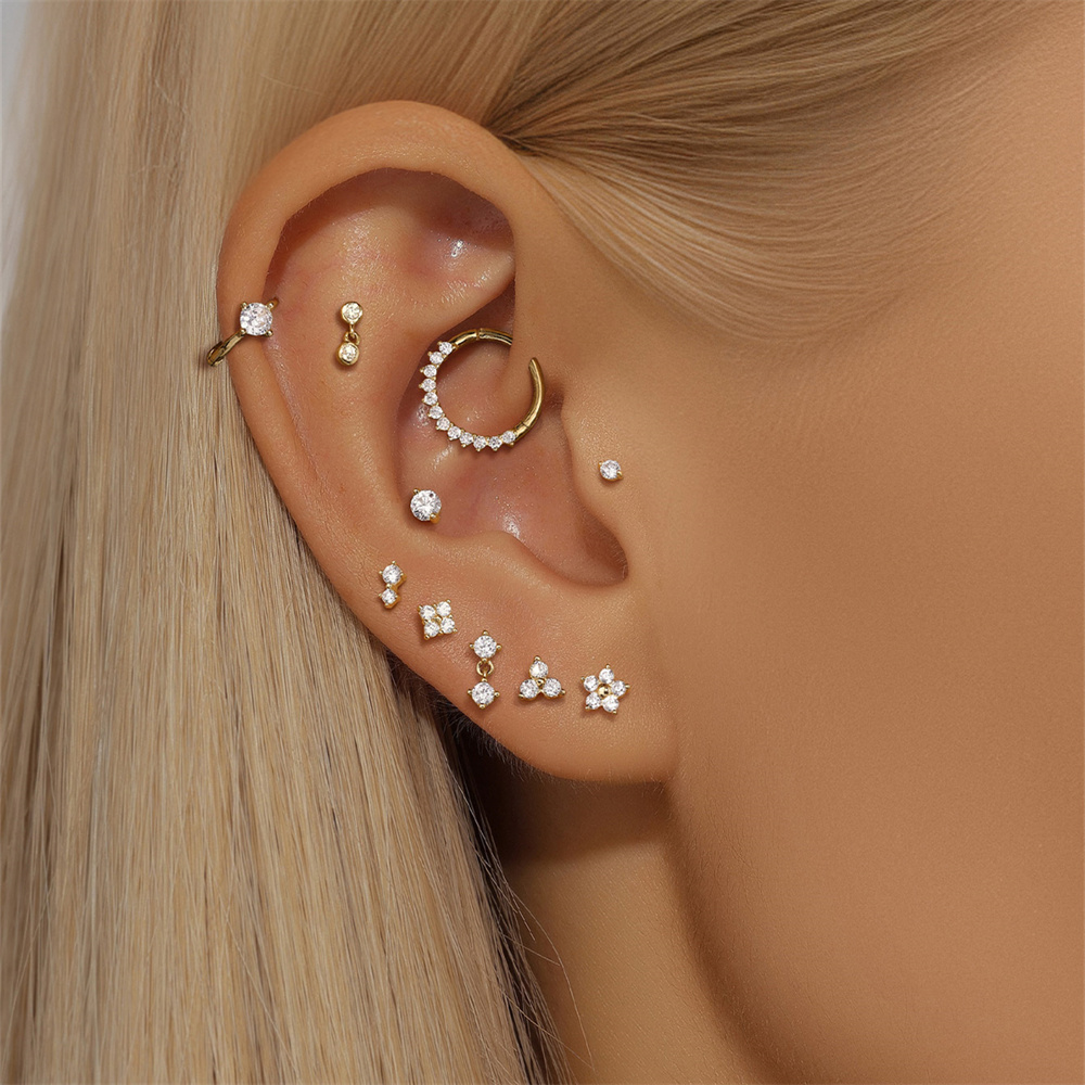 Aide DIY Zircon Pearl Earring  - Pearl Stud Earrings 评论和价格