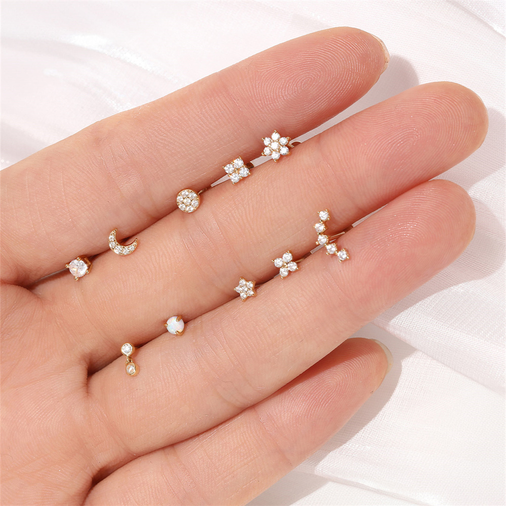 Aide DIY Zircon Pearl Earring  - Pearl Stud Earrings 评论和价格