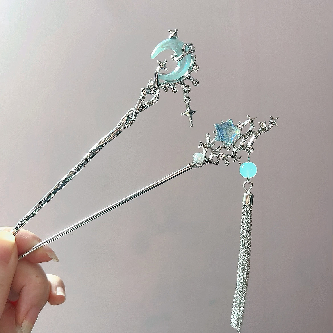 Moonstone Star Moon Hair Stick - Shop Jewelry & Watches Near Me 评论和价格