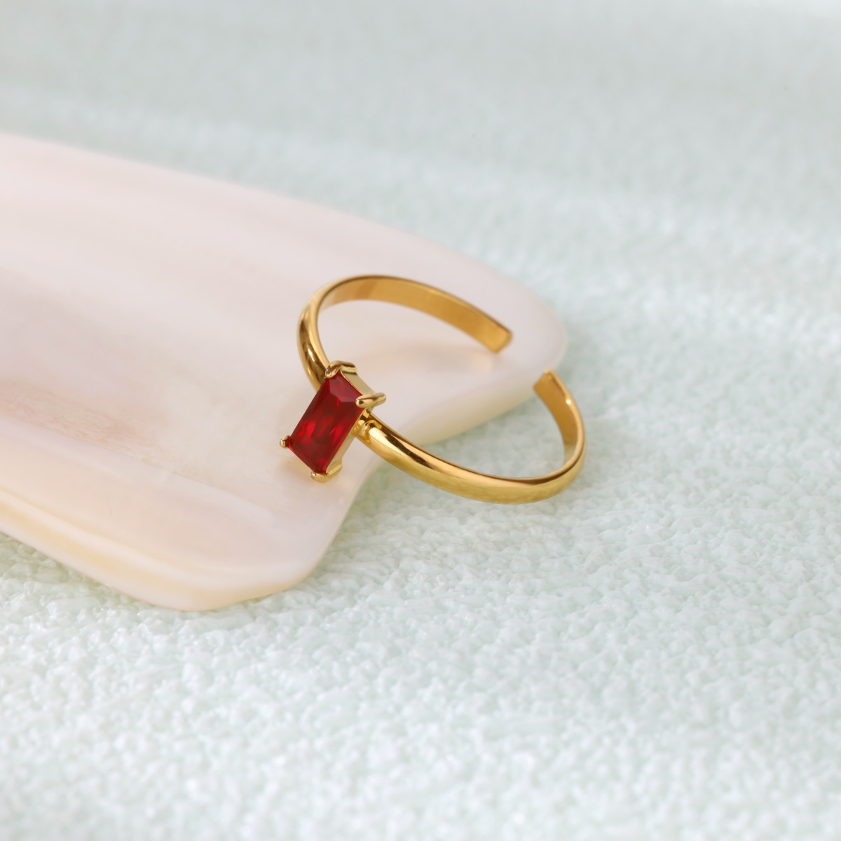 Purple Zircon Square Rings For - Birthstone Ring Set 评论和价格