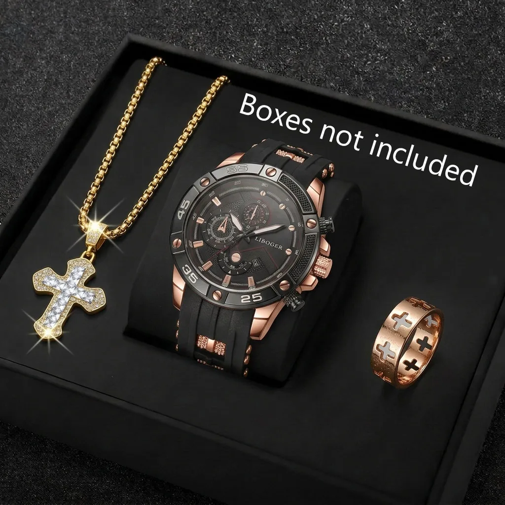3PCS Fashion Male Sports Watch - Mystery Jewelry Jar Watches 评论和价格